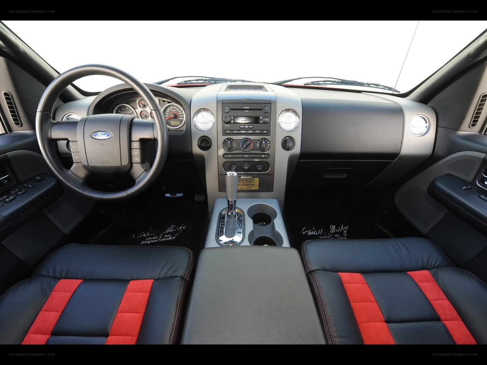 Ford interior with red accents