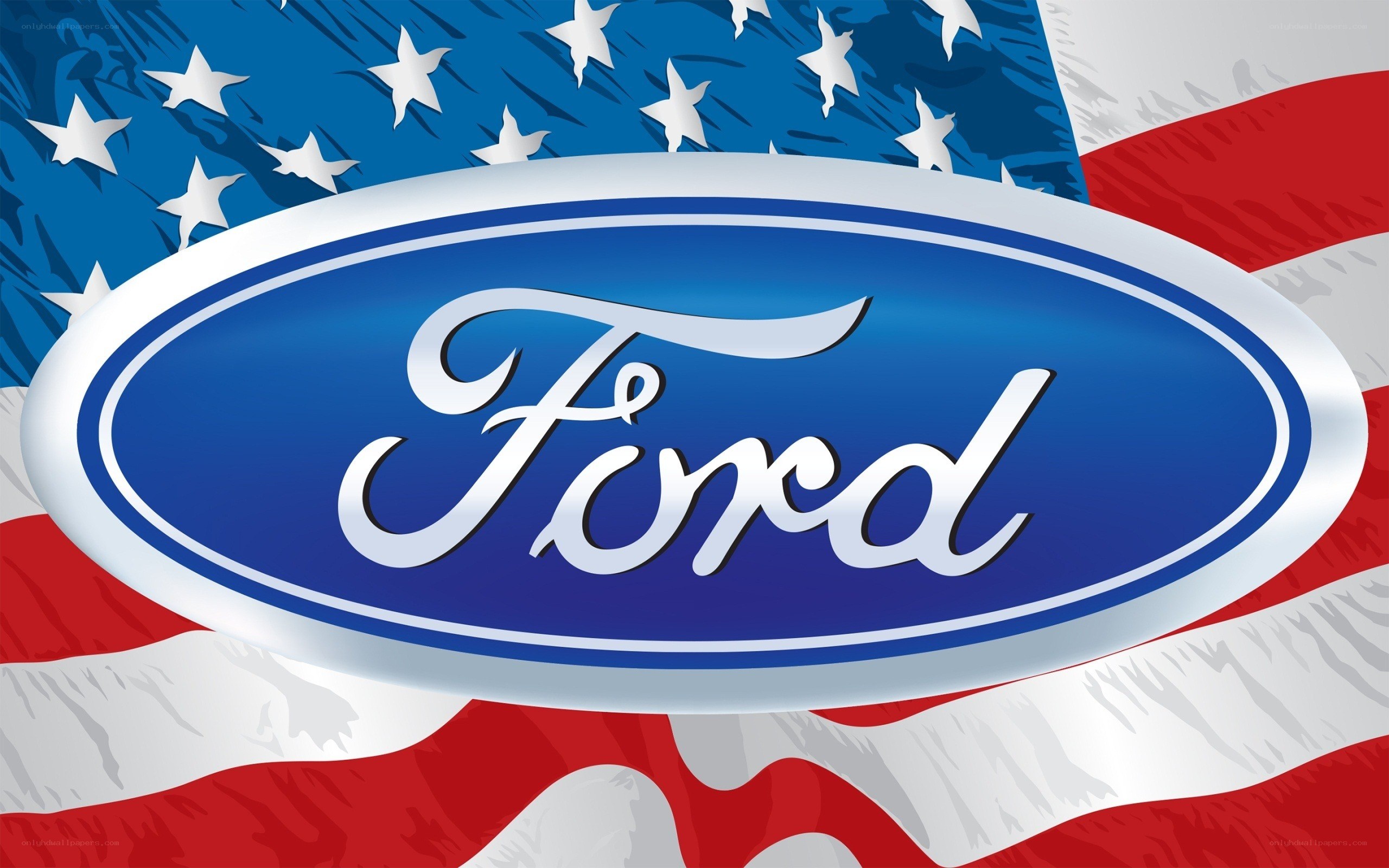Ford logo on American flag