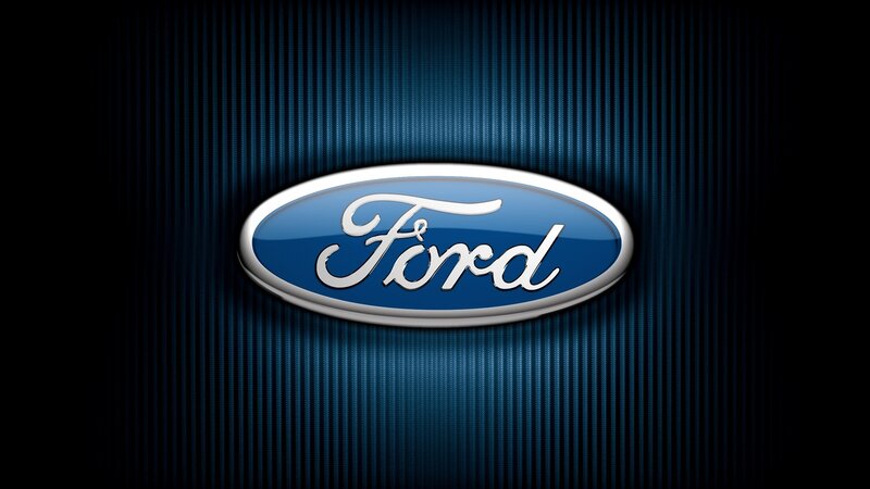 Ford Logo on Blue Background — Dramatic, Digital Art