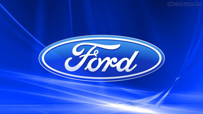 Ford Logo on Blue Background — Dynamic, Digital Art