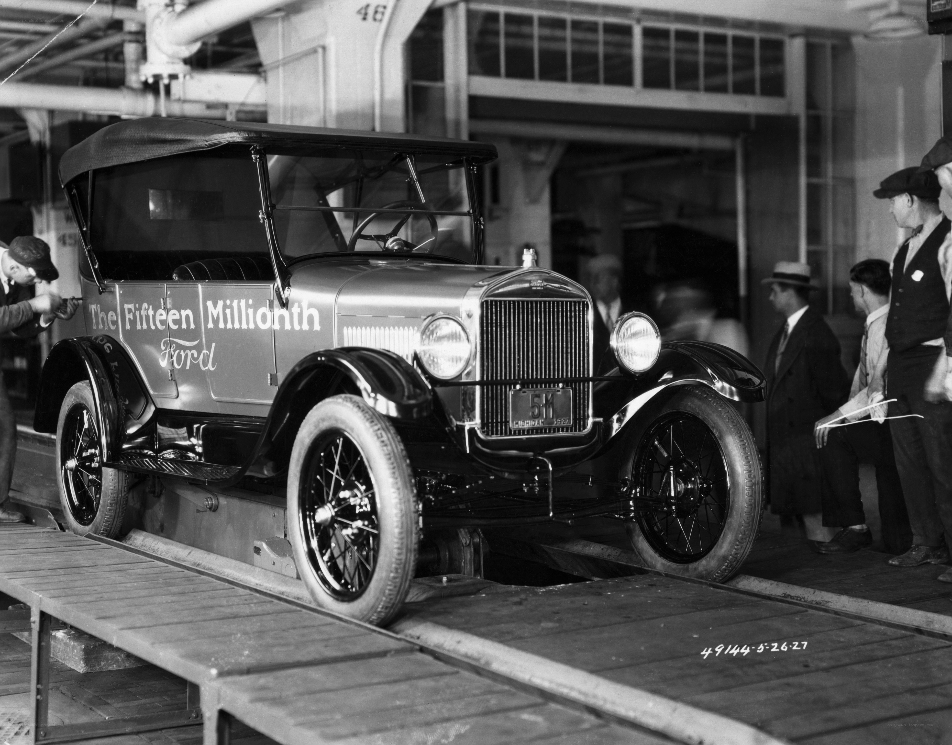 Ford Model T on assembly line