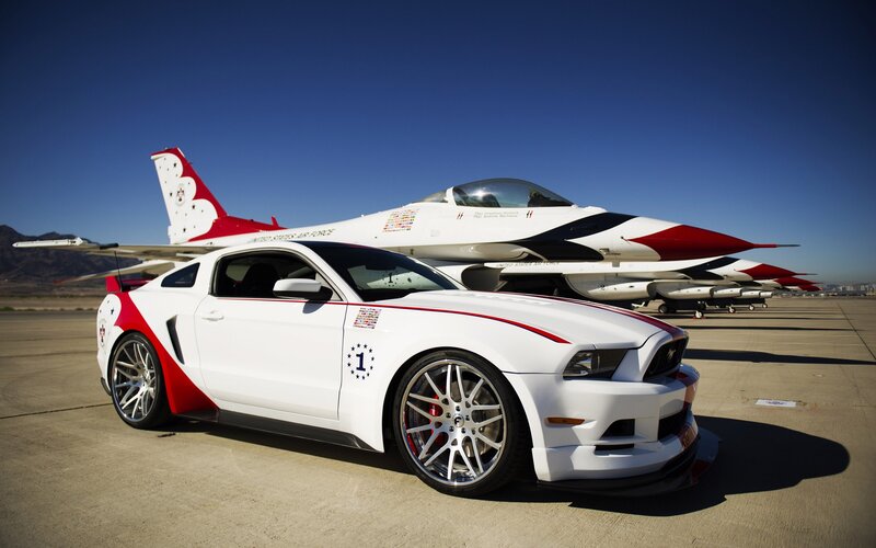 Ford Mustang and Air Force jet