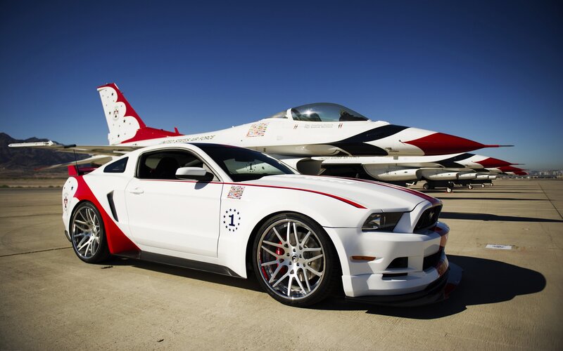 Ford Mustang and Thunderbirds