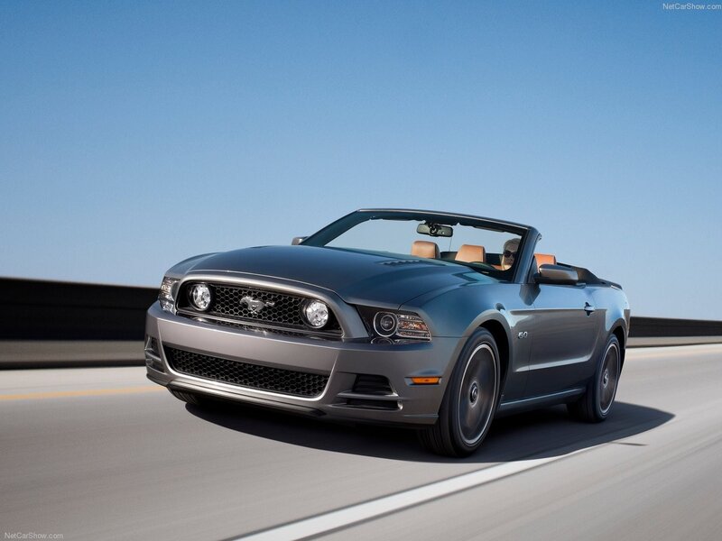 Ford Mustang convertible in motion