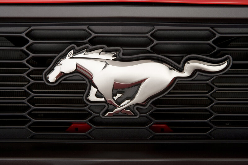 Ford Mustang emblem on grille