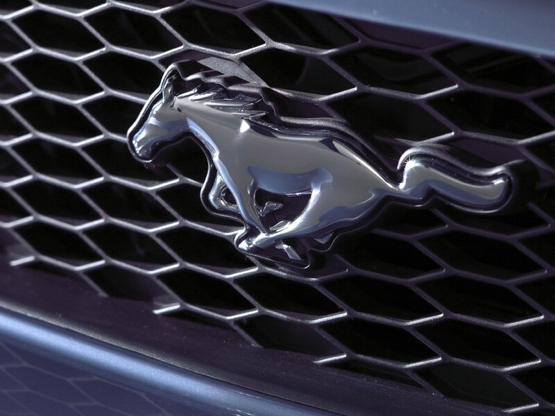 Ford Mustang emblem on grille