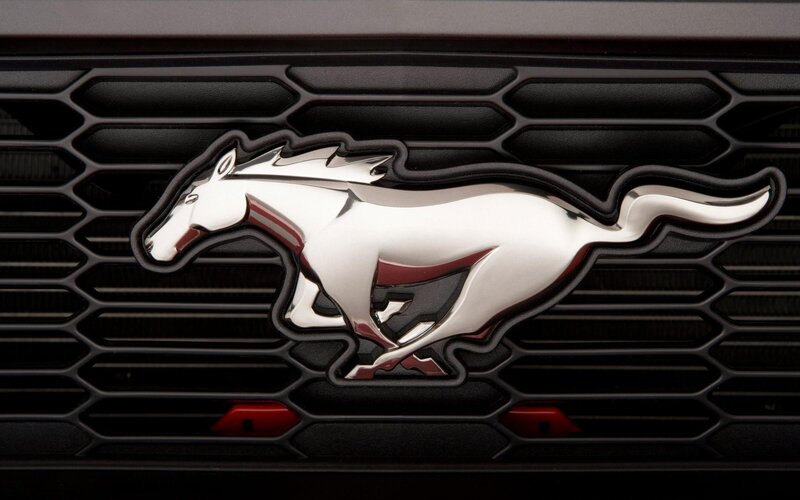 Ford Mustang emblem on grille