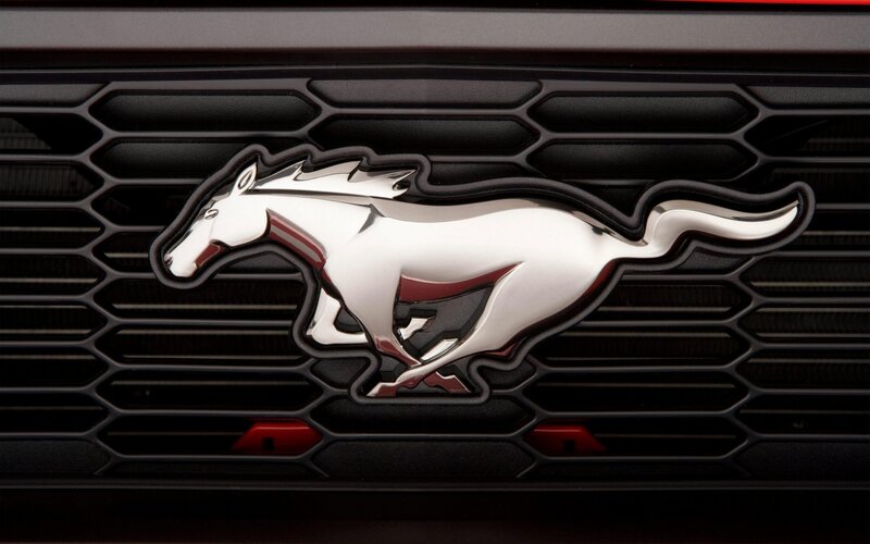 Ford Mustang emblem on grille