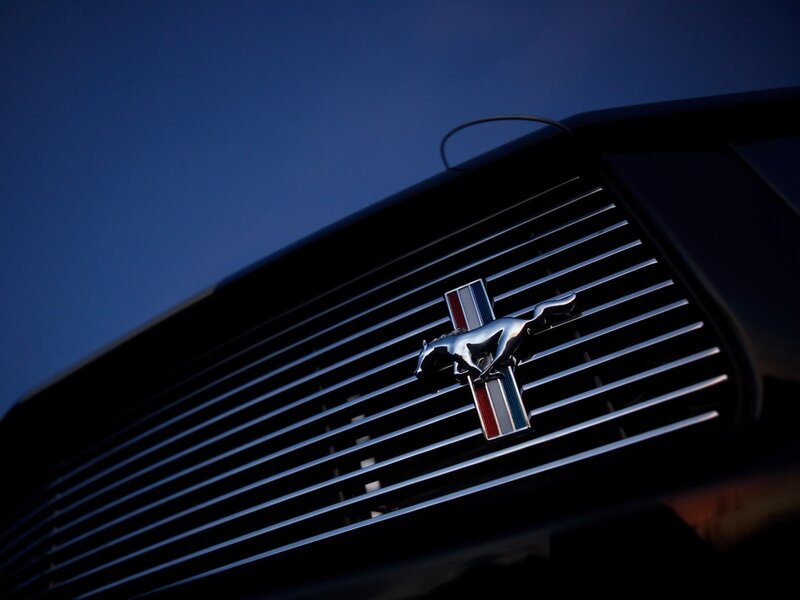 Ford Mustang emblem on grille