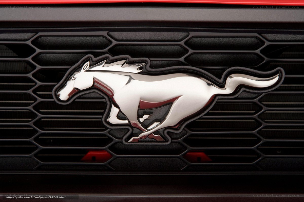 Ford Mustang emblem on grille
