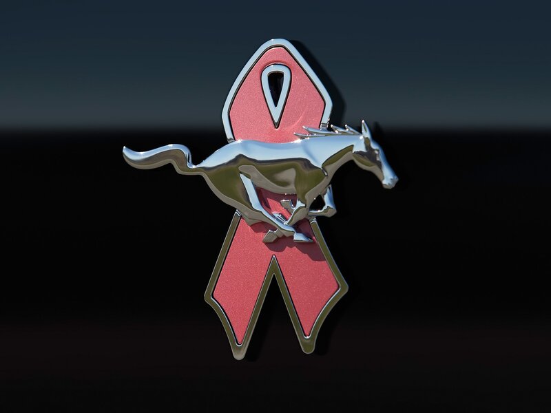 Ford Mustang emblem with pink ribbon