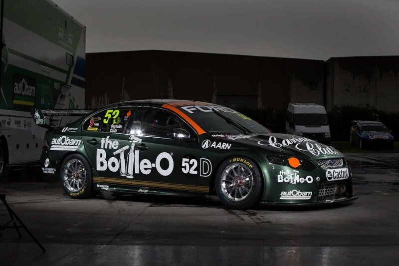 Ford race car at night