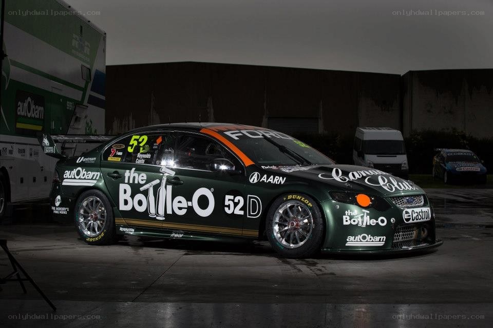 Ford race car at night