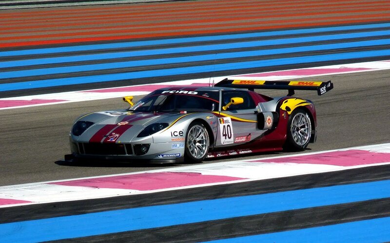Ford race car on track