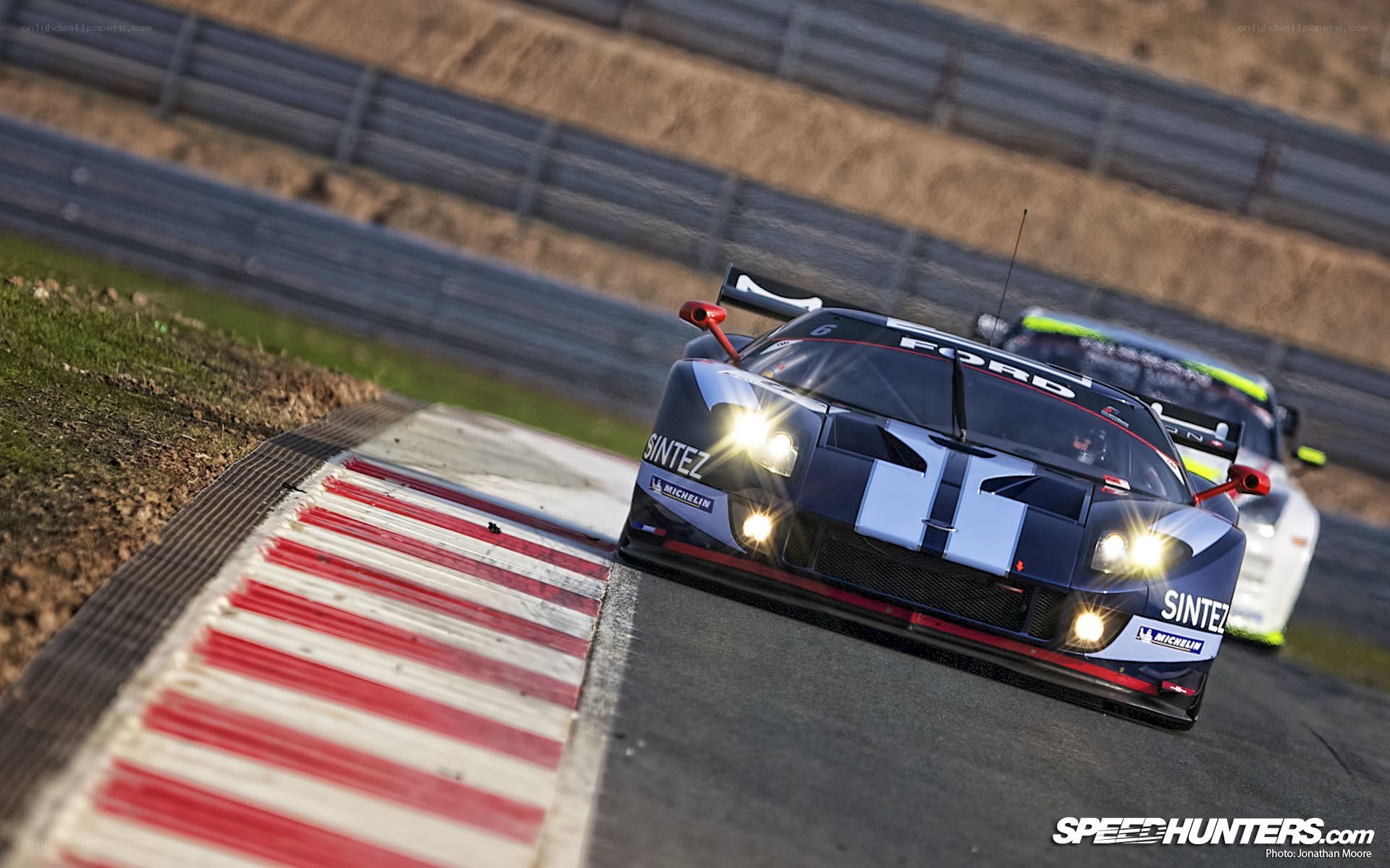 Ford race car on track