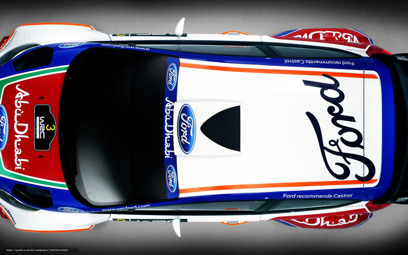 Ford rally car from above