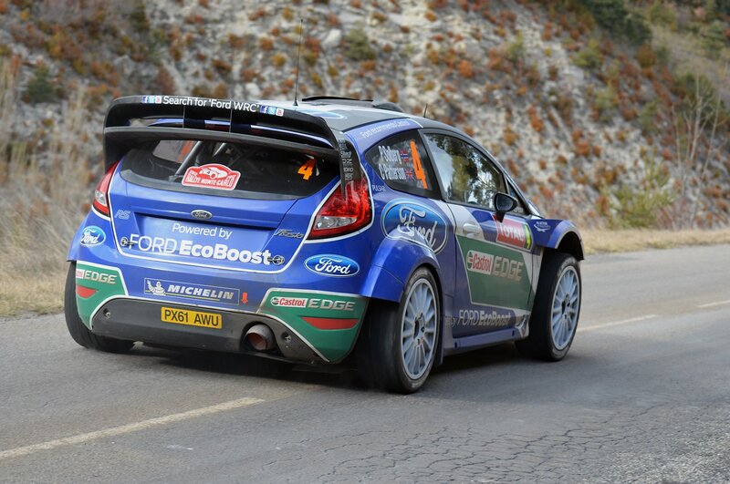 Ford rally car on a road