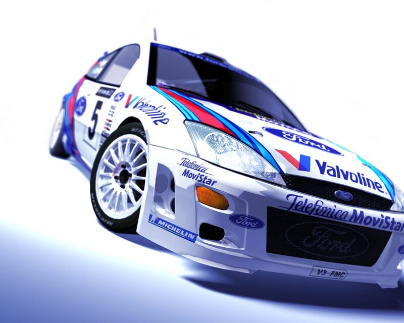 Ford rally car with Valvoline livery