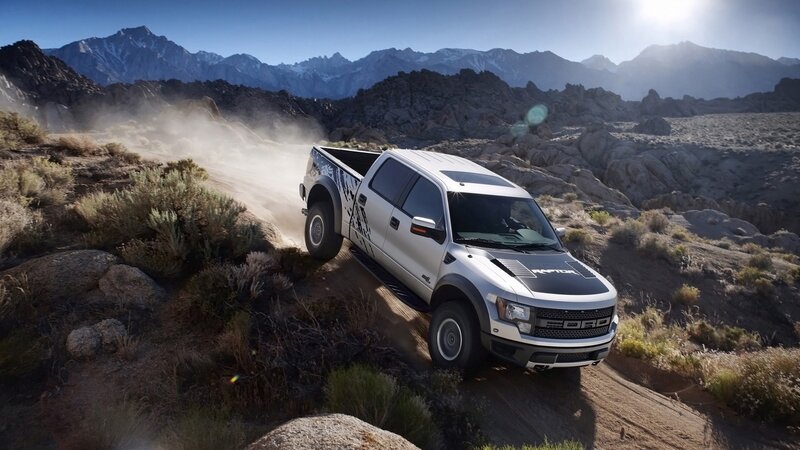 Ford Raptor off-roading in desert