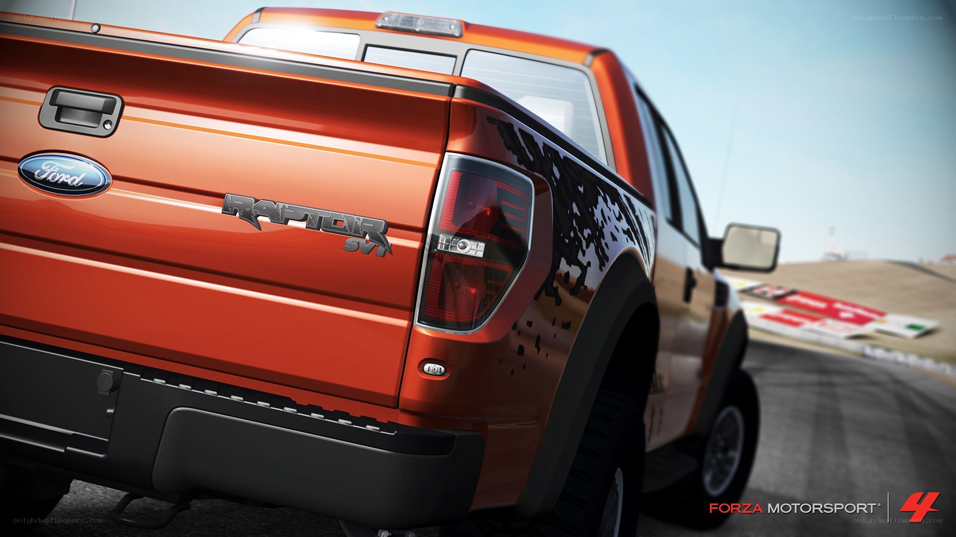 Ford Raptor on a racetrack