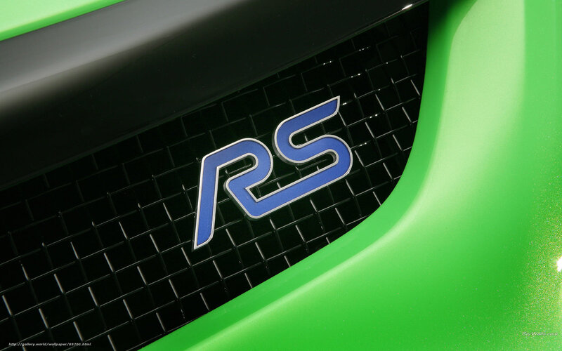 Ford RS emblem on green car