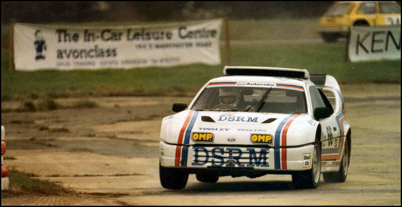 Ford RS200 rally car on track