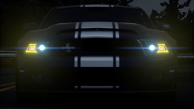 Ford Shelby GT500 at night