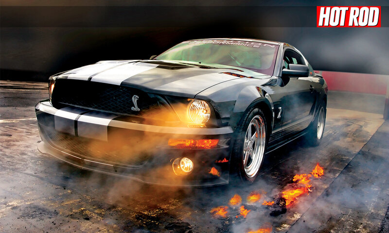 Ford Shelby GT500 with flames
