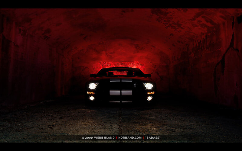 Ford Shelby Mustang in red tunnel