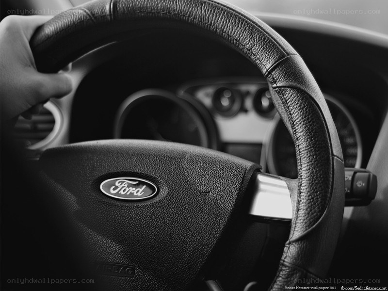 Ford steering wheel close-up