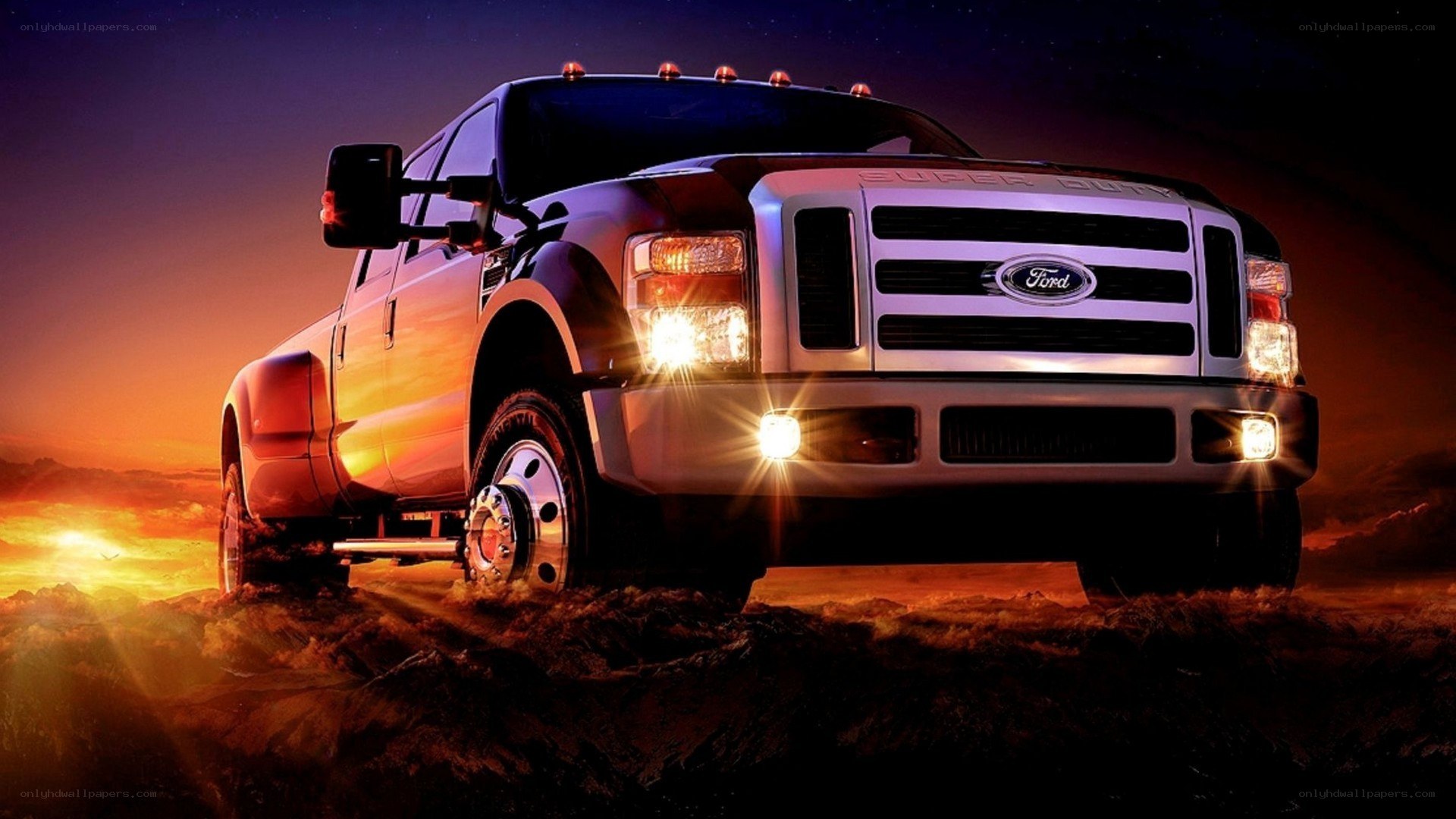 Ford Super Duty at sunset