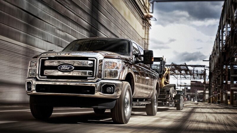 Ford truck in industrial setting