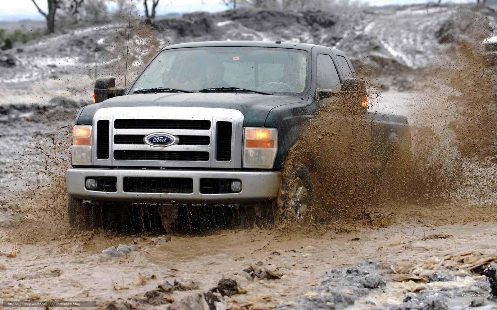 Ford truck in muddy terrain