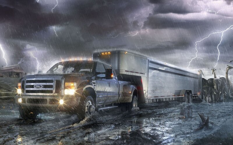 Ford Truck in Storm