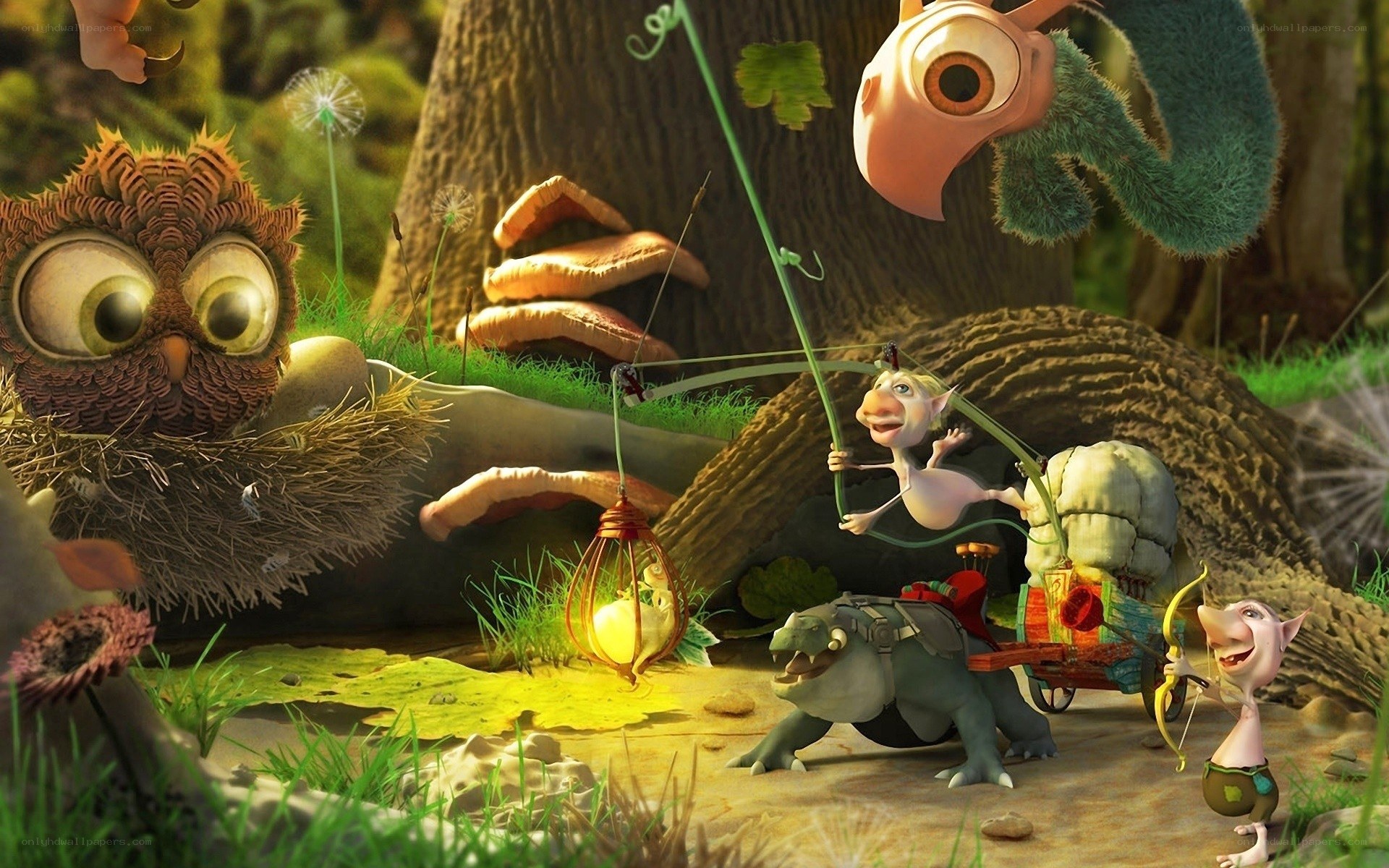 Forest adventure with creatures
