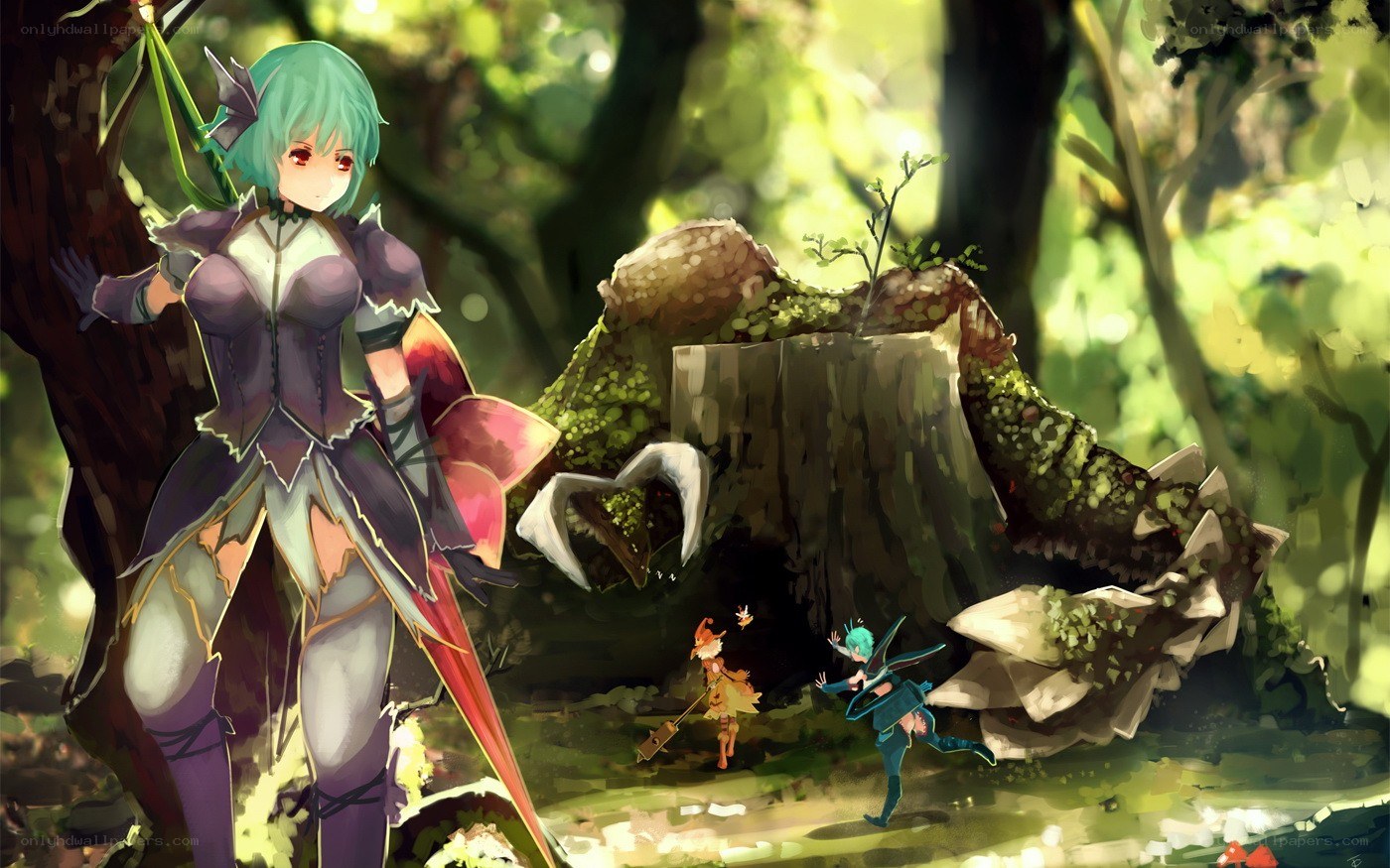 Forest adventure with fantasy characters