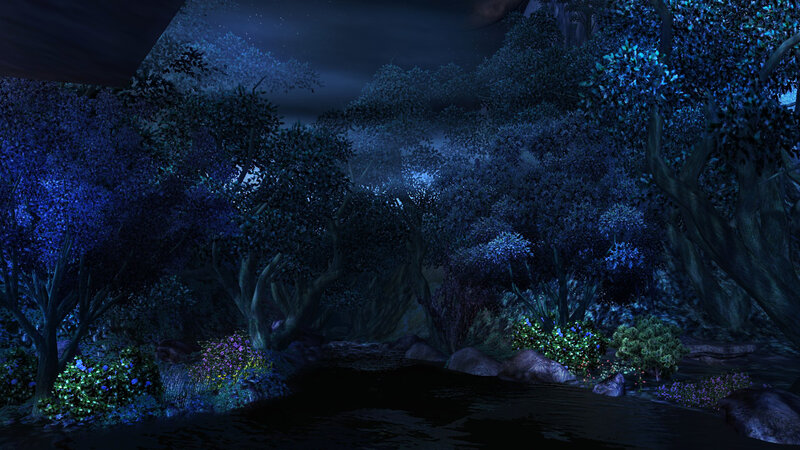 Forest at Night — Blue, Dark