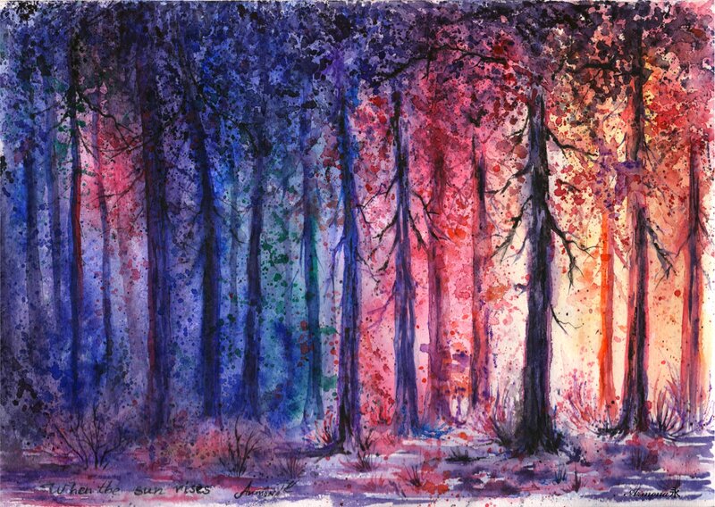 Forest at Sunrise — Purple