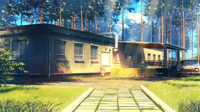 Forest Cabin with Car