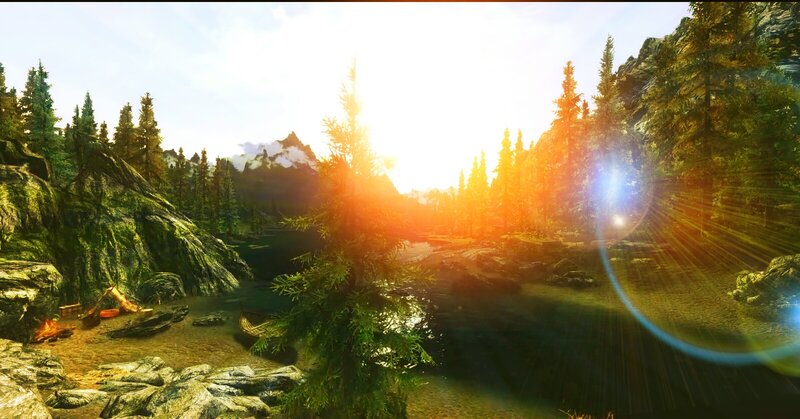 Forest Campsite at Sunrise — Green