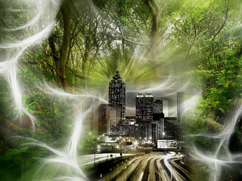 forest cityscape fusion
