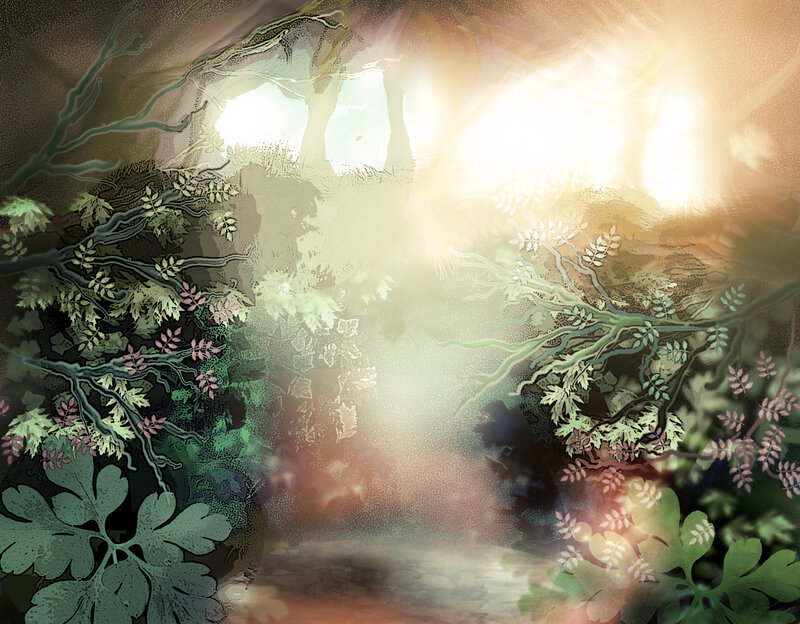 Forest Clearing with Sunlight