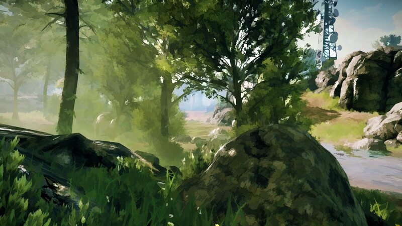 Forest Clearing with Tower