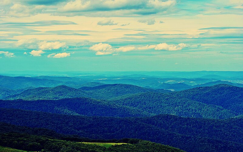 Forest-covered Hills — Blue, Serene, Afternoon