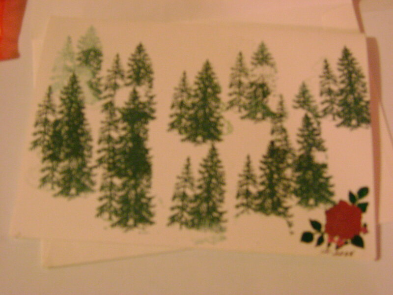 forest drawing with rose