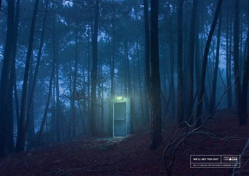 Forest exit sign ad