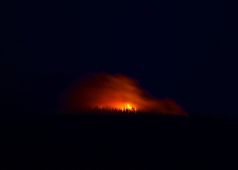 Forest Fire at Night — Black