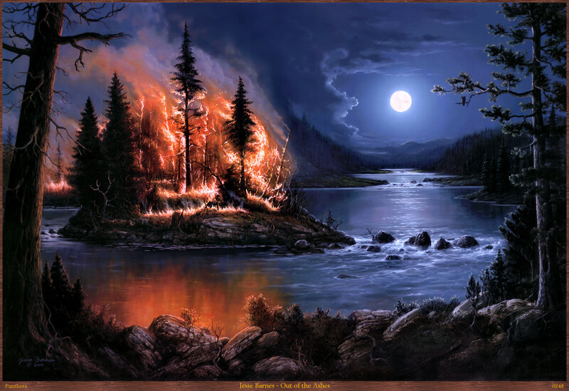 Forest Fire on Island — Blue