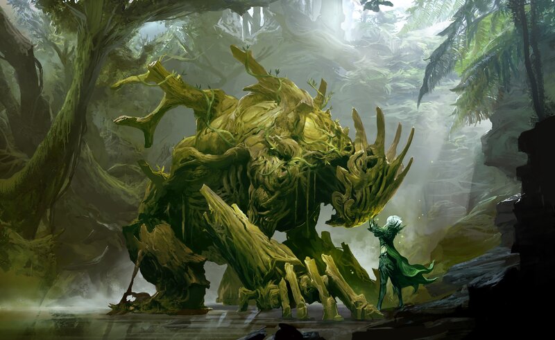 forest guardian confronts traveler