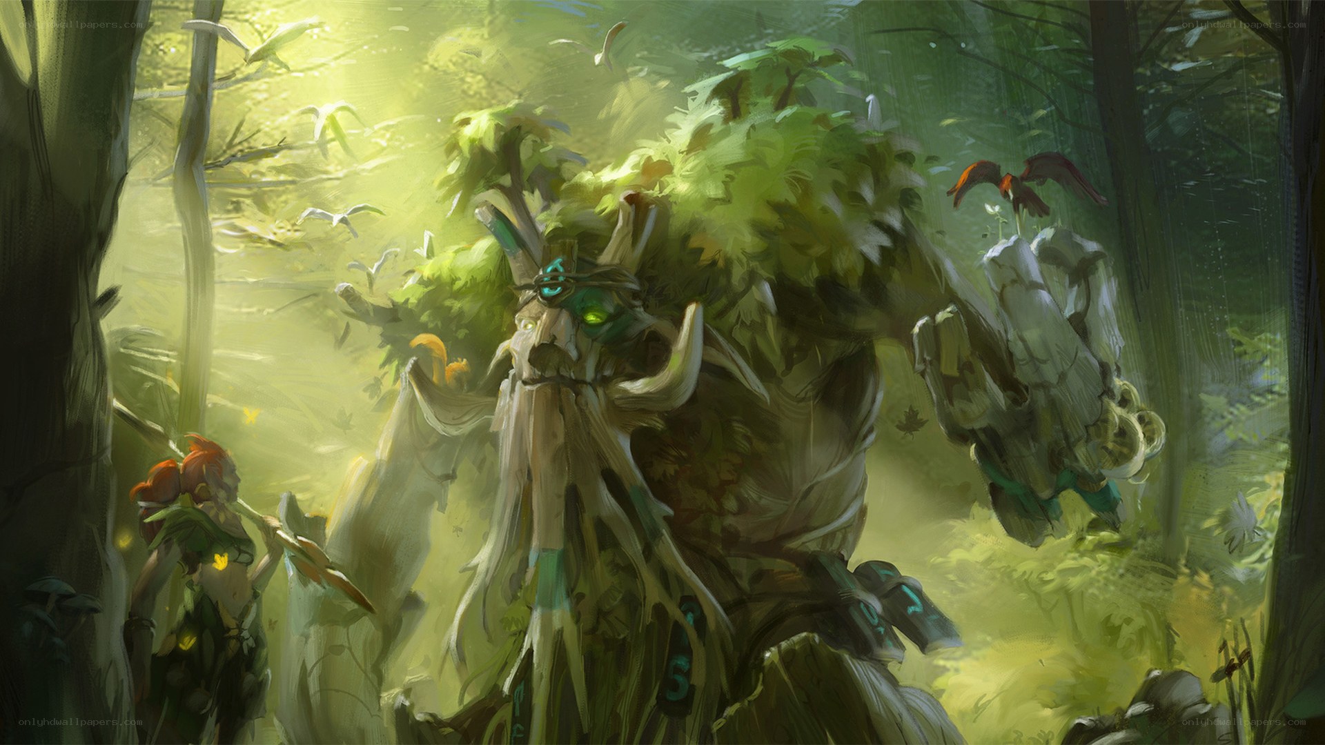 Forest guardian in sunlight